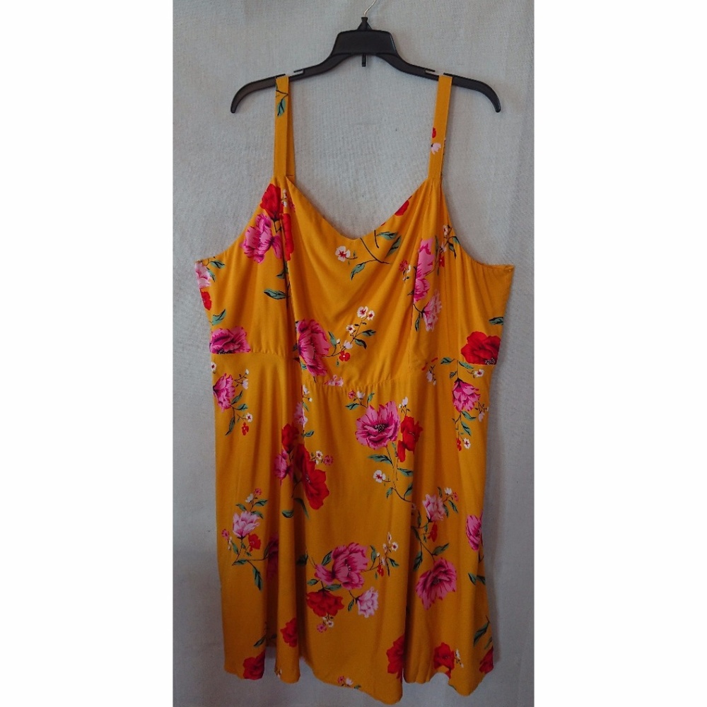 Flowing Gold/Yellow Floral Old Navy Strap Dress